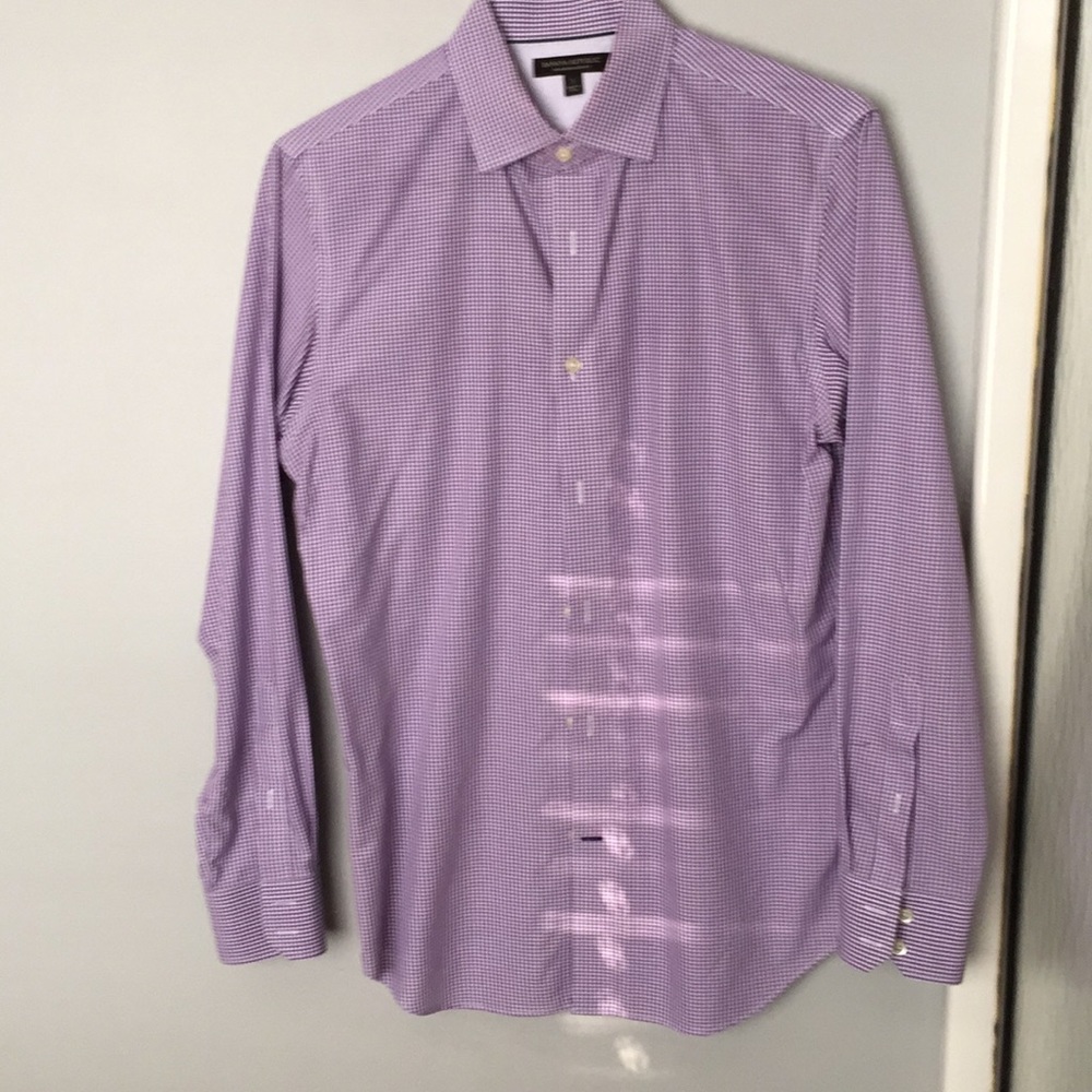 Purple check men’s dress shirt